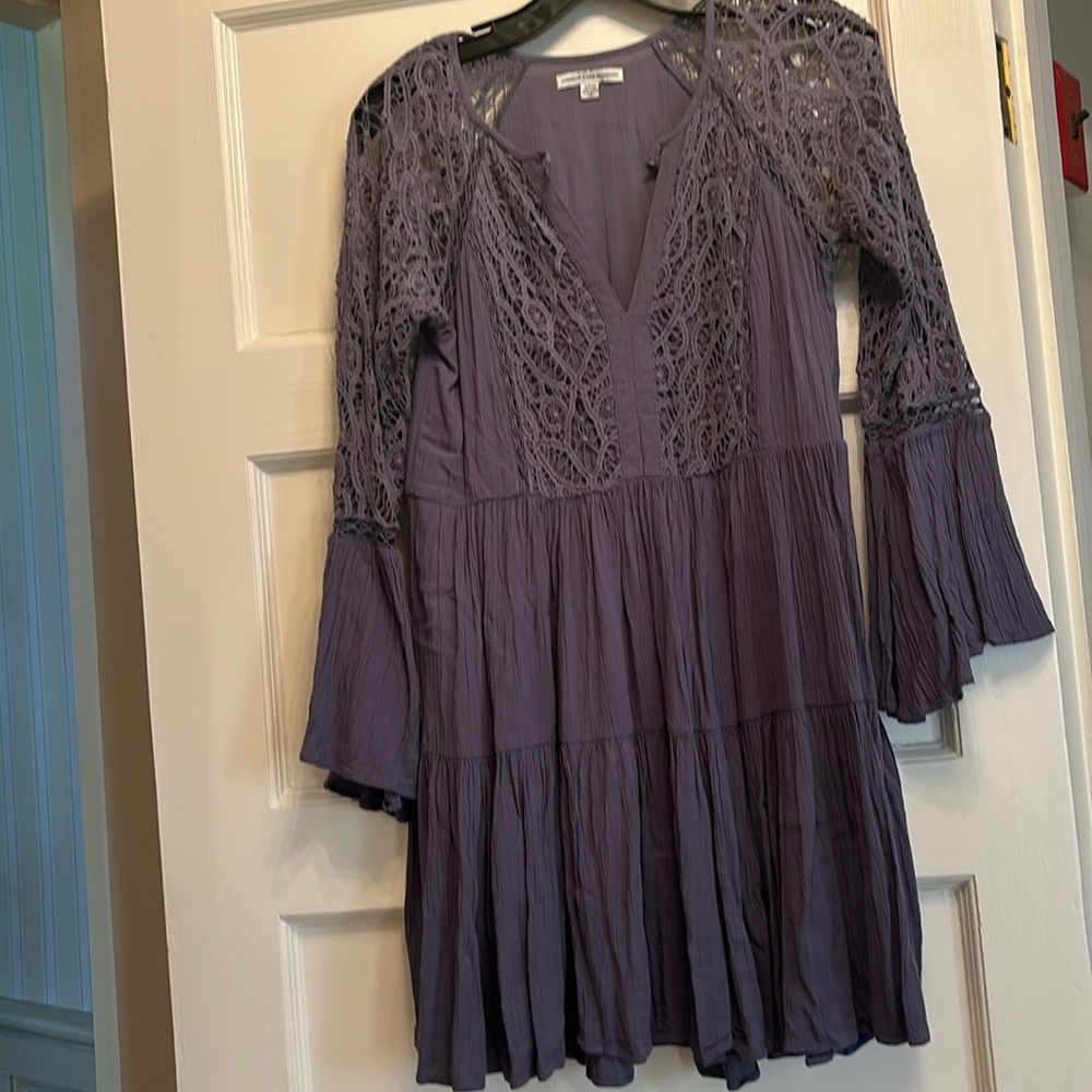 American‎ Eagle lace Bell Sleeve Mini Dress